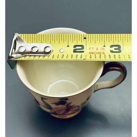 Vintage Demitasse Cup Continental Ivory Germany Pink Roses Gold Trim Off-white - Picture 10 of 10